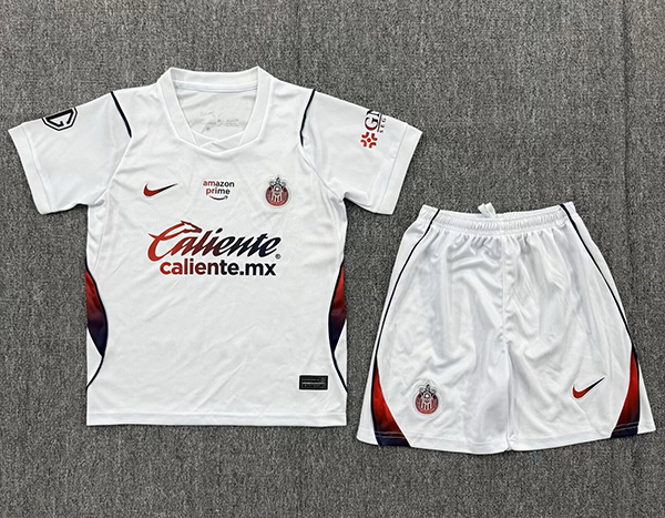 Kids-Chivas Guadalajara 26/27 Away White Soccer Jersey
